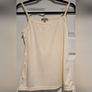 Women's beige Democracy Spaghetti Strap Tank Top Size Med NWOT Adjustable Straps